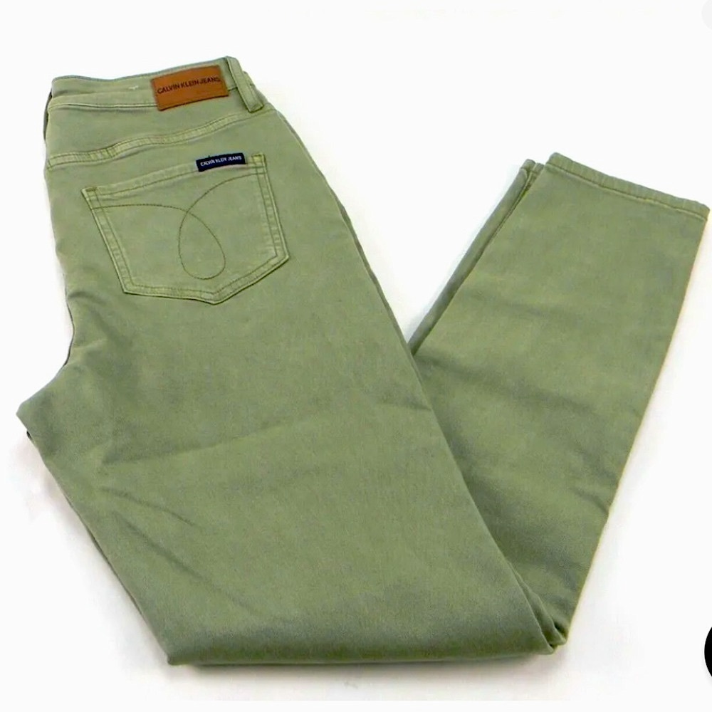 Calvin Klein Straight Skinny Contoured Jeans Size 2 Green High Rise Like… - Picture 2 of 15
